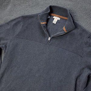 Dockers Sweater Pullover  Zip Up Gray Cotton Mens Size XL
